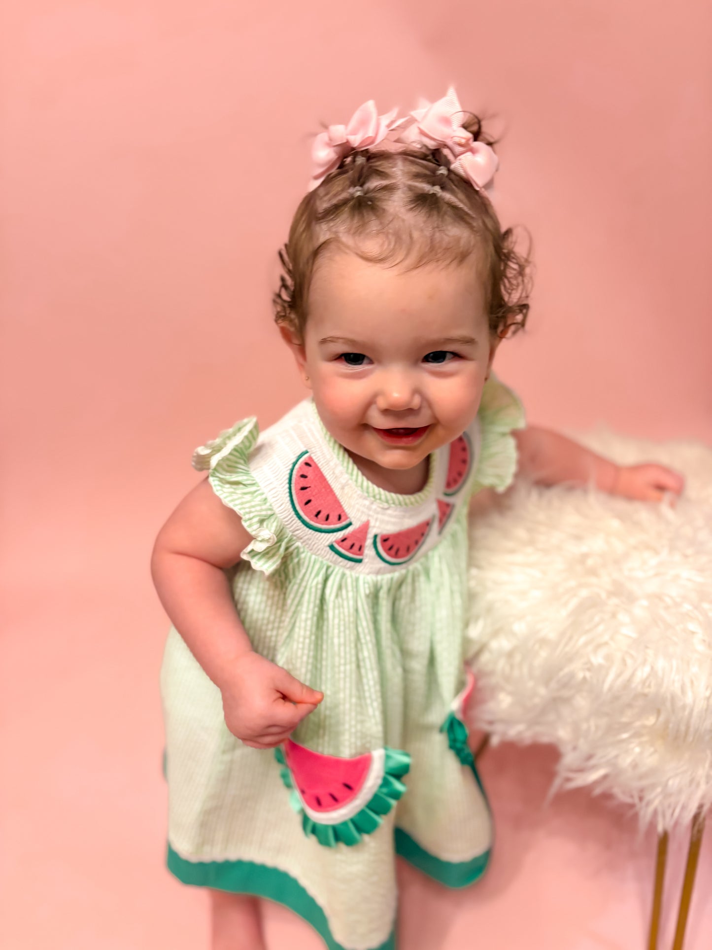 Watermelon Green Seersucker Dress