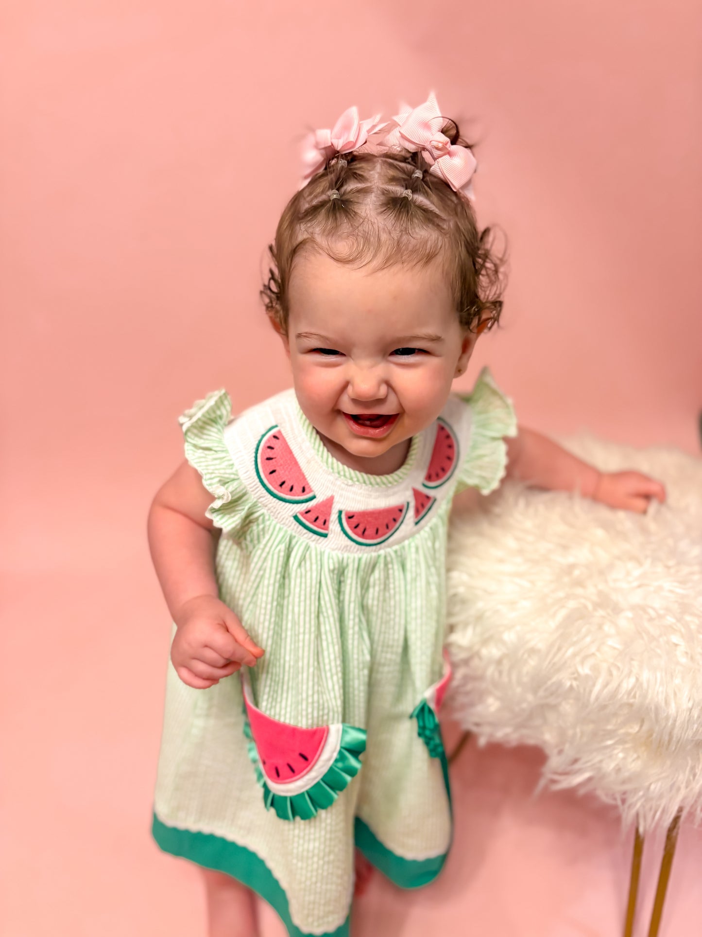 Watermelon Green Seersucker Dress