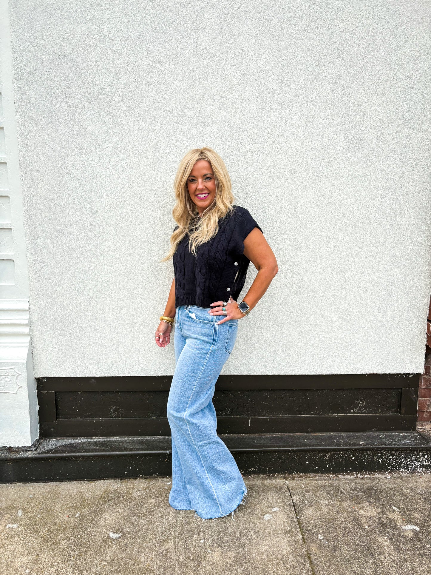 Side Note Sweater Vest - Navy