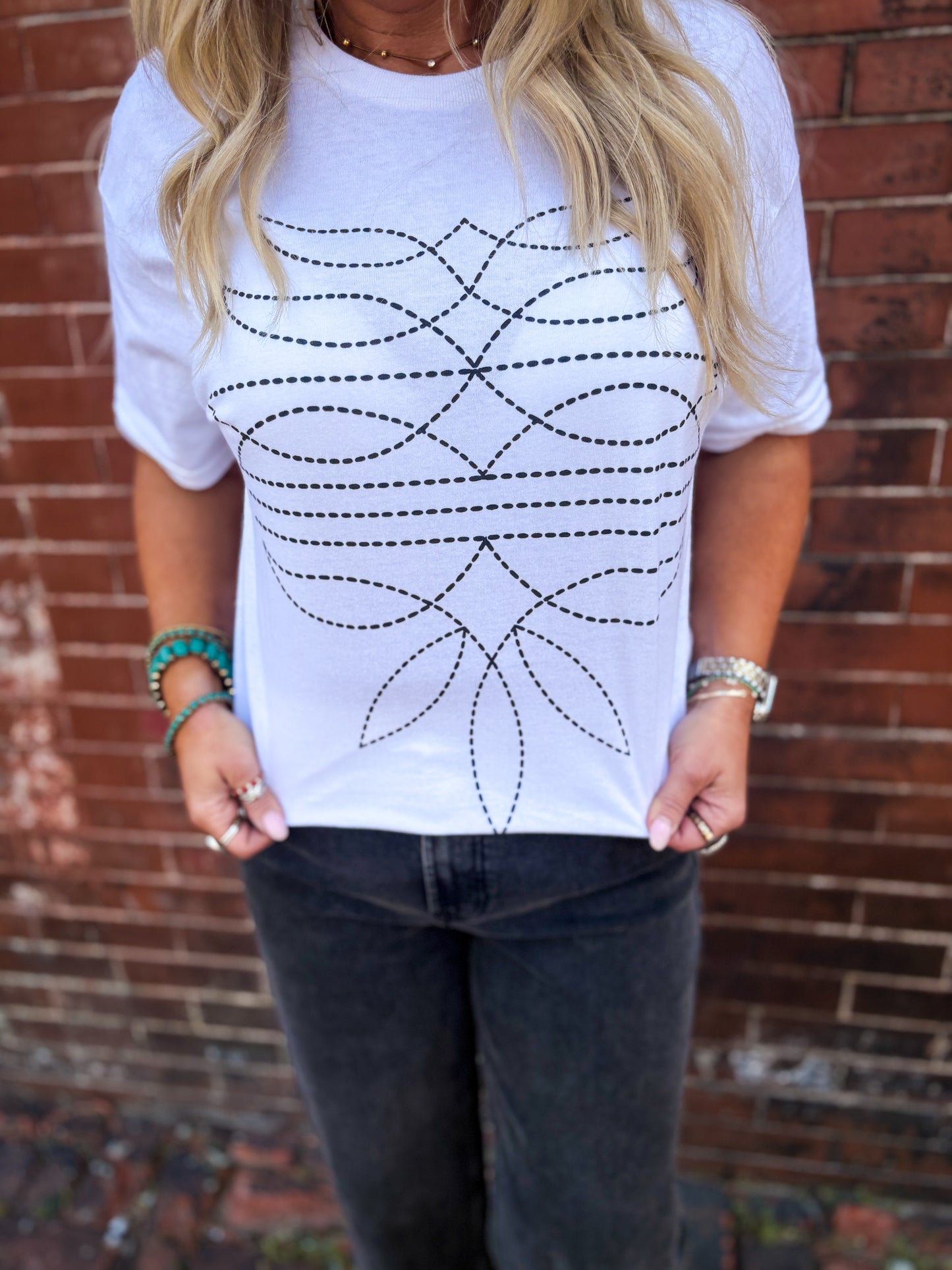 Cowboy Boot Stitch Tee