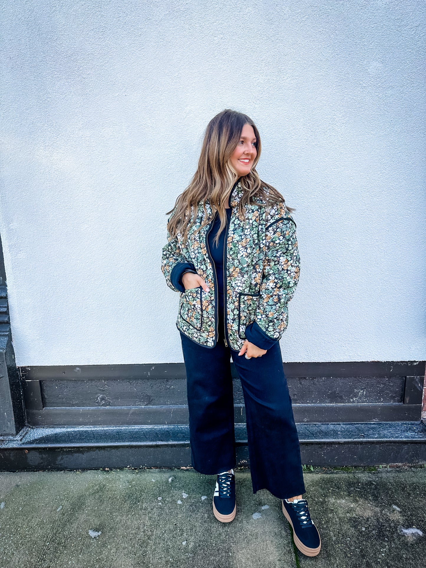 Vintage Feel Quilted Jacket - Forest