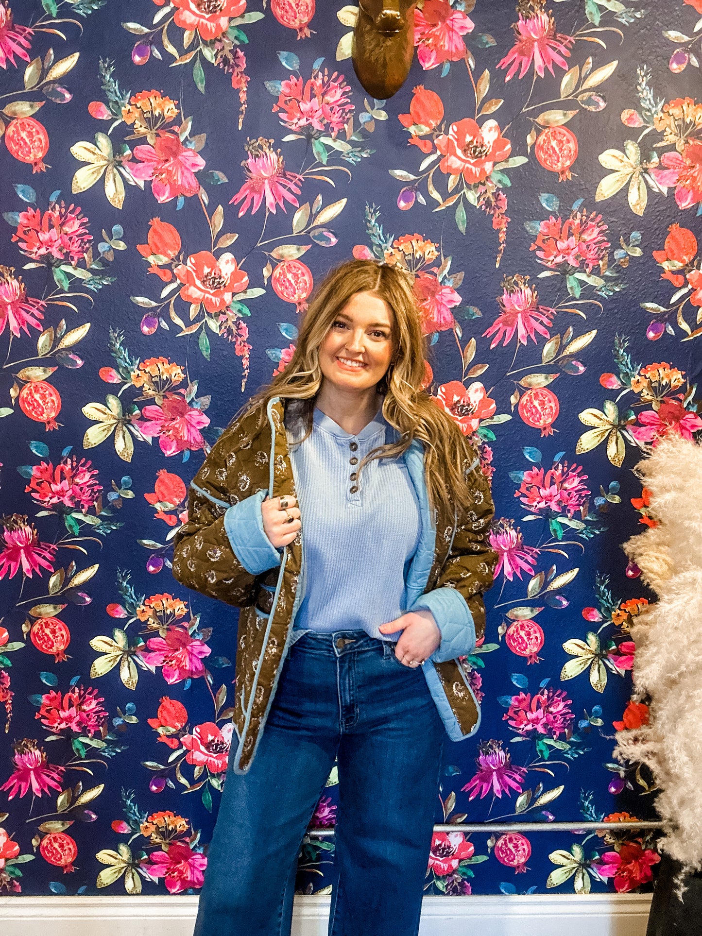 Essential Waffle Knit -Blue