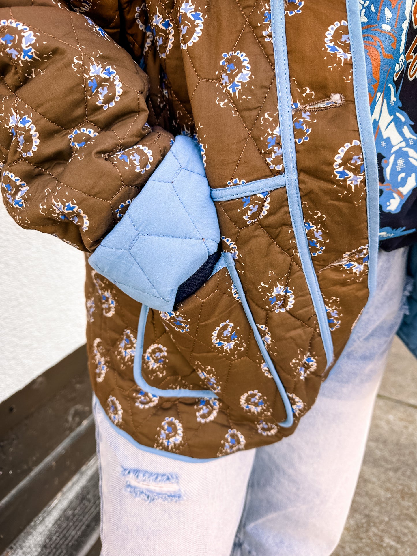 Vintage Feel Quilted Jacket - Mocha