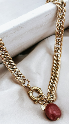 Mandy Cuban Necklace - Rust