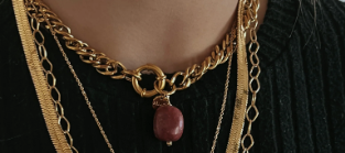 Mandy Cuban Necklace - Rust