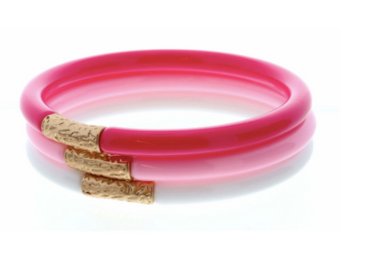Pink & White Bangle Set