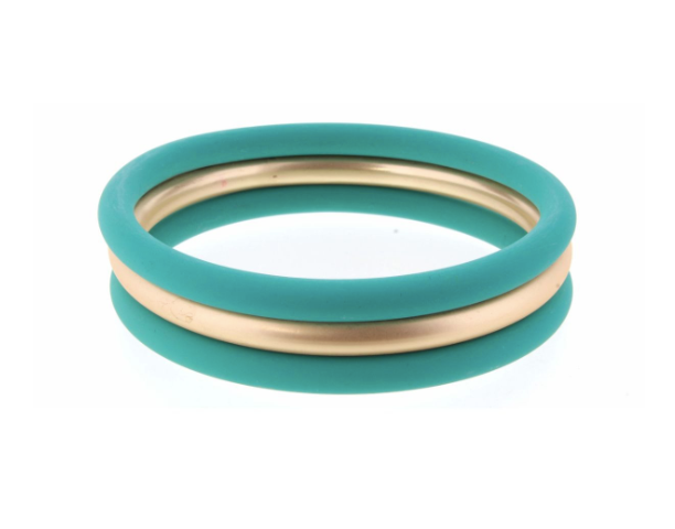 Gold & Turquoise Bangle Set