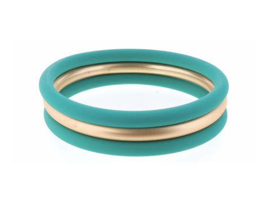 Gold & Turquoise Bangle Set