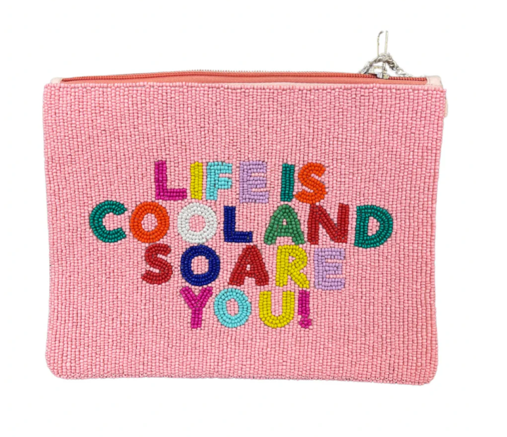 Life is Cool Beaded Pouch