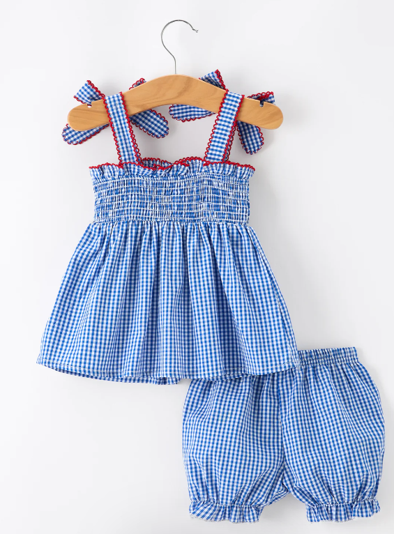 Blue Gingham Set
